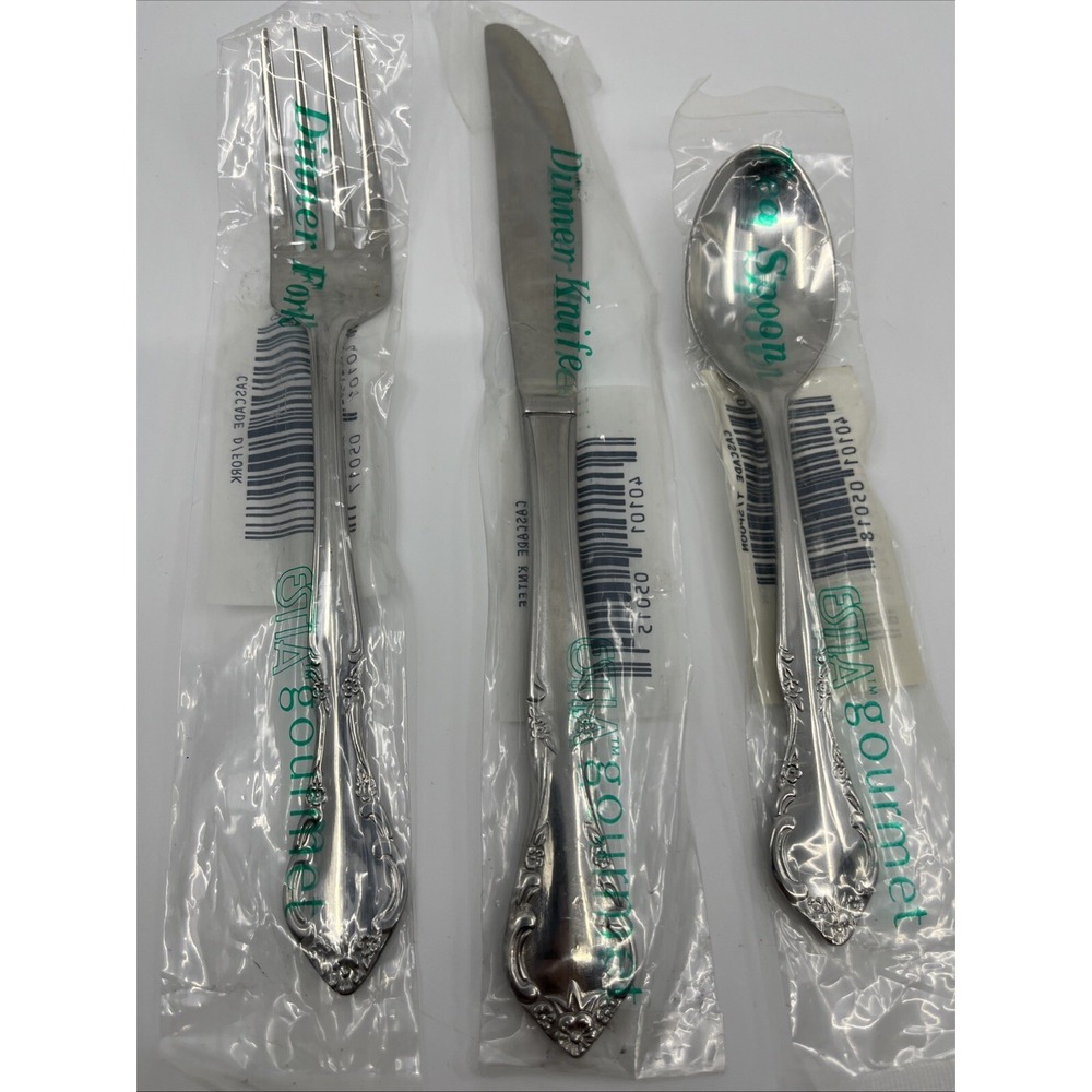 Gia Cascade Stainless Steel 3 Pieces Dinner Fork Dinner Knife Tea Spoon